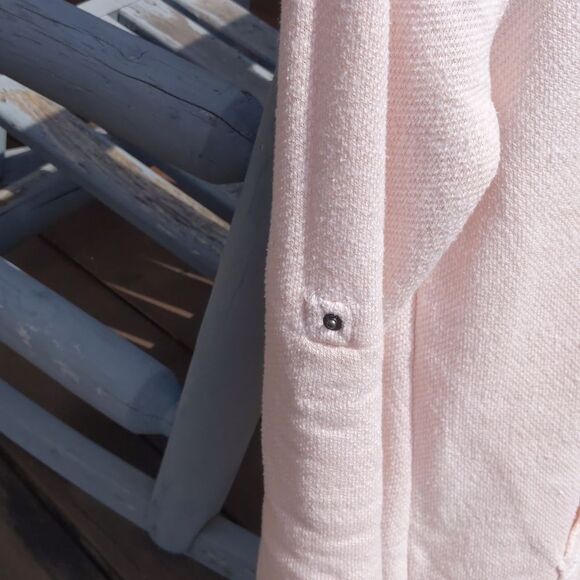 KENSIE Pink Expanded Tie Neck Adjustable Sleeve Slub Nubby Knit Size Small - Picture 4 of 8